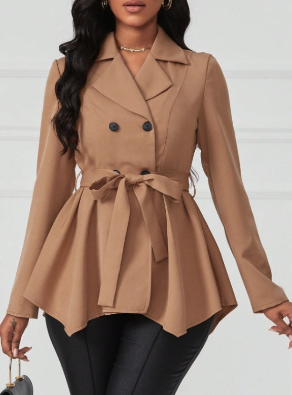 Casual women's fashionable long sleeveless dress for spring and autumn, lightweight polyester, fitted style