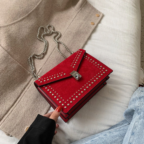 Leather scrub small shoulder messenger bag for women with flap design and lock decoration in multiple colors