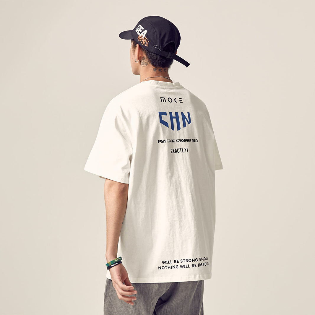Japanese Hip Hop Streetwear T-Shirt with bold graphic print and loose fit for urban fashion