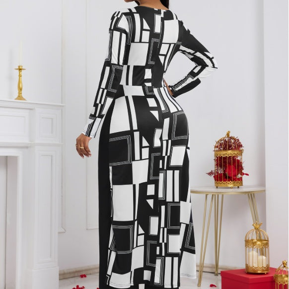Ladies' Fashionable And Elegant Long Sleeved Jumpsuit