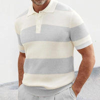 Mens Clothing Summer Fashion Lapel Sweater Short Sleeve 