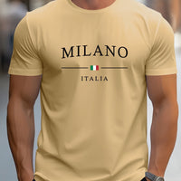 Milano Patterned Printed Men's T-shirt, Comfortable Round Neck T-shirt