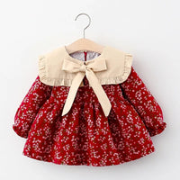Children's Spring and Autumn Clothing Girls' Long sleeved Printed Dress Children's Princess Dress Baby Dress