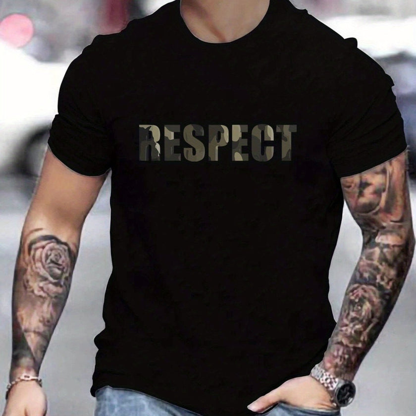 Men's RESPECT Print T-Shirt – Bold Summer Streetwear for Style