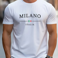 Milano Patterned Printed Men's T-shirt, Comfortable Round Neck T-shirt